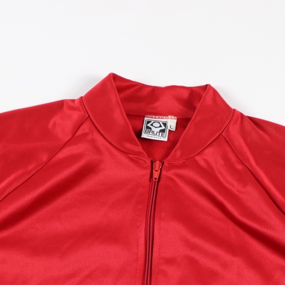 90s New Brute Mens Large Soccer Track Jacket Red - Picture 2 of 6